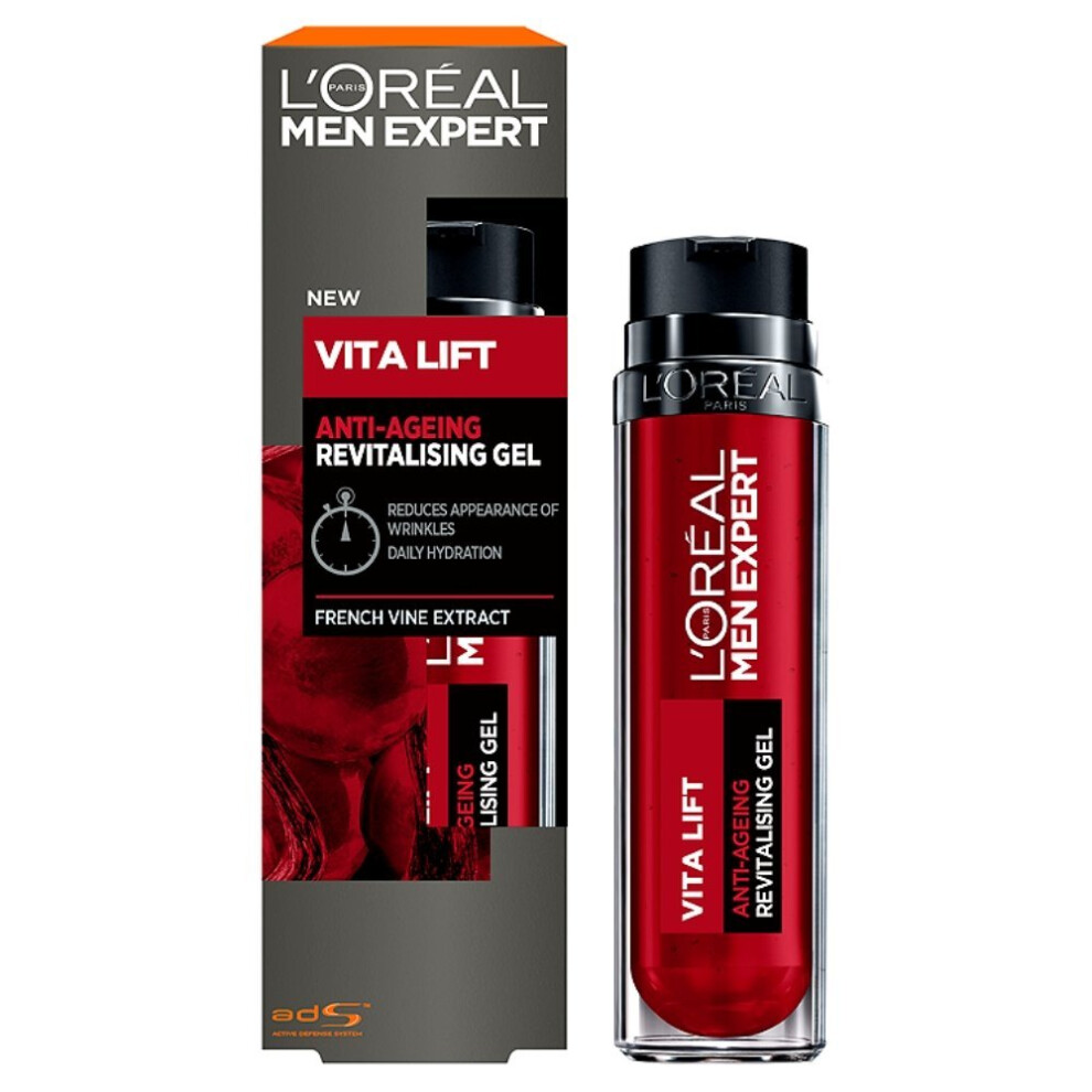 New L’oréal Paris Men's L'oreal Expert Vita Lift Anti-Wrinkle Gel Moisturiser, 50 Ml C-3600523581306