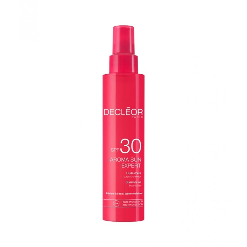 Decleor Aroma Sun Expert Summer Oil SPF30 150ml - Silky Monoi Oil Sun Protection for Skin & Hair