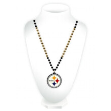 Pittsburgh Steelers Beads with Medallion Mardi Gras Style