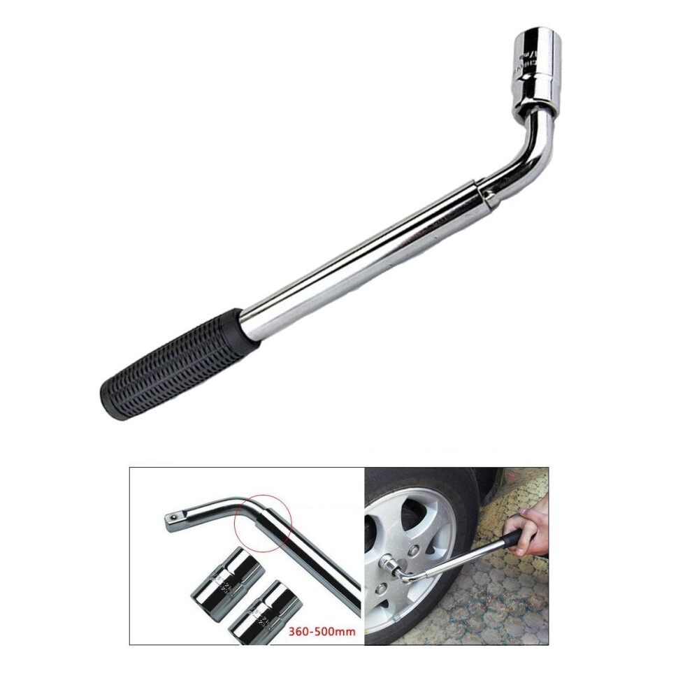 2 Pcs Telescopic Lug Wrench Extendable Wheel Brace with 17 to 23mm Standard Sockets for Car Van Truck Spare Tyre Breakdown Emergency Tools, Tyre...