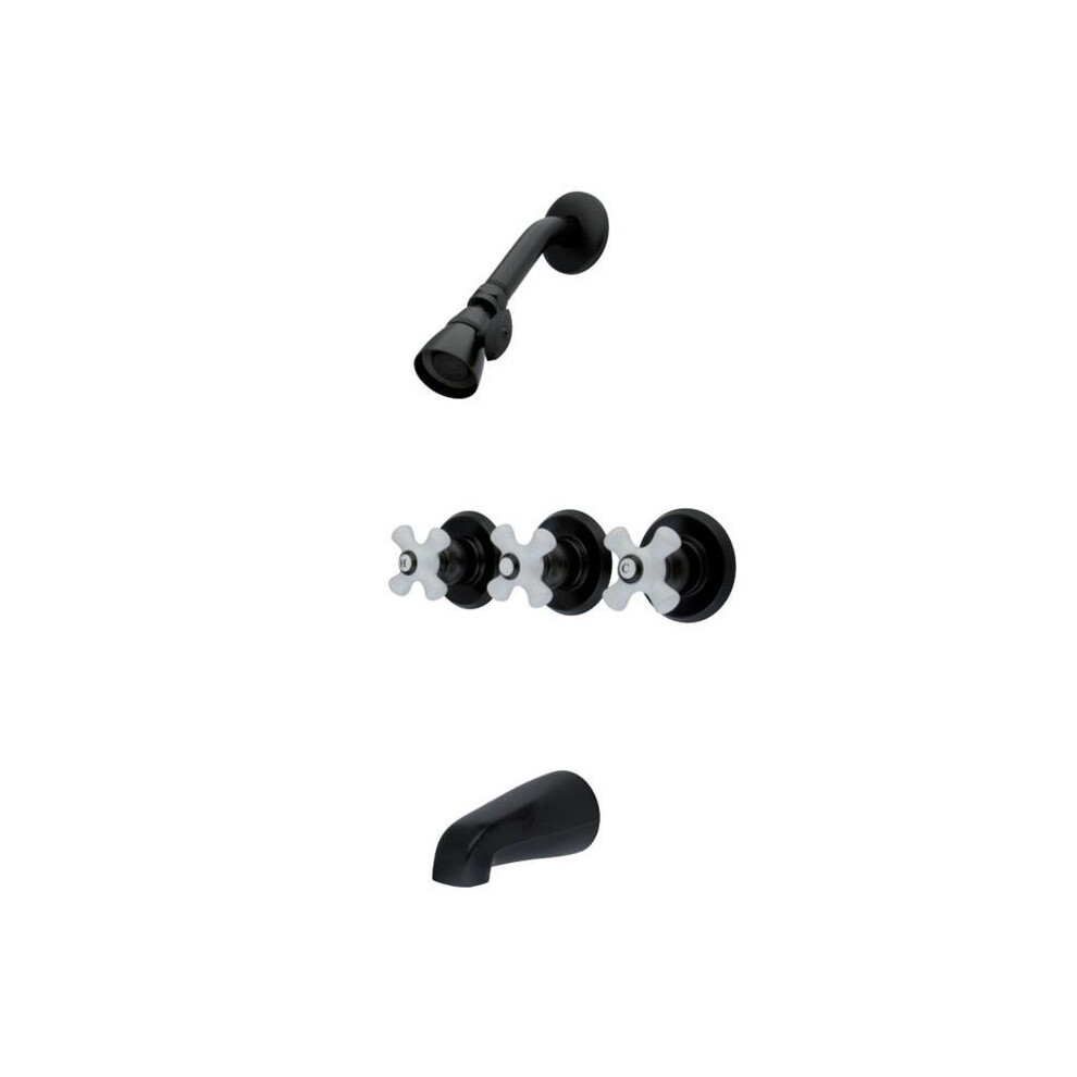 Photos - Other Bathroom Accessories Kingston Brass KB235PX Tub & Shower Faucet with 3 Handles, Oil Rubbed Bronze