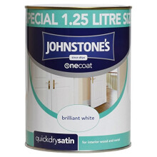 (1.25l) Johnstone's One Coat Quick Dry Satin - Brilliant White