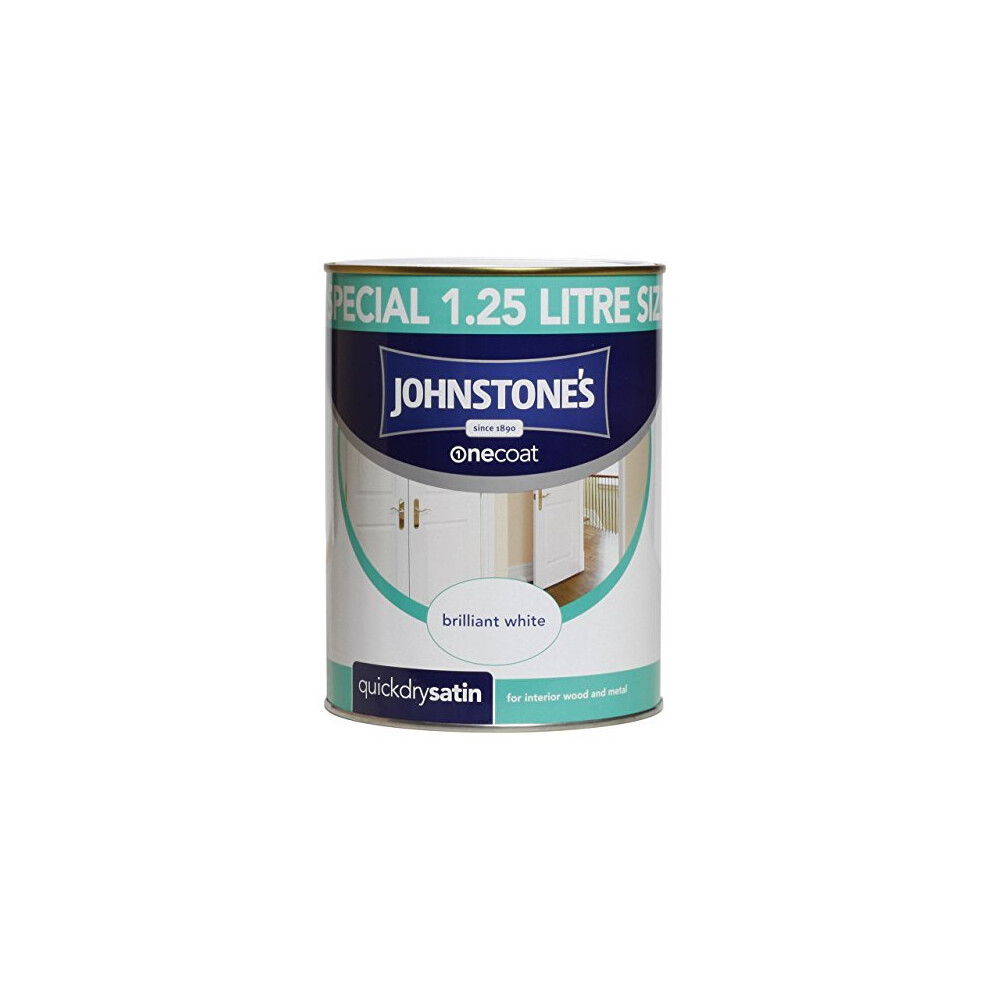 (1.25l) Johnstone's One Coat Quick Dry Satin - Brilliant White