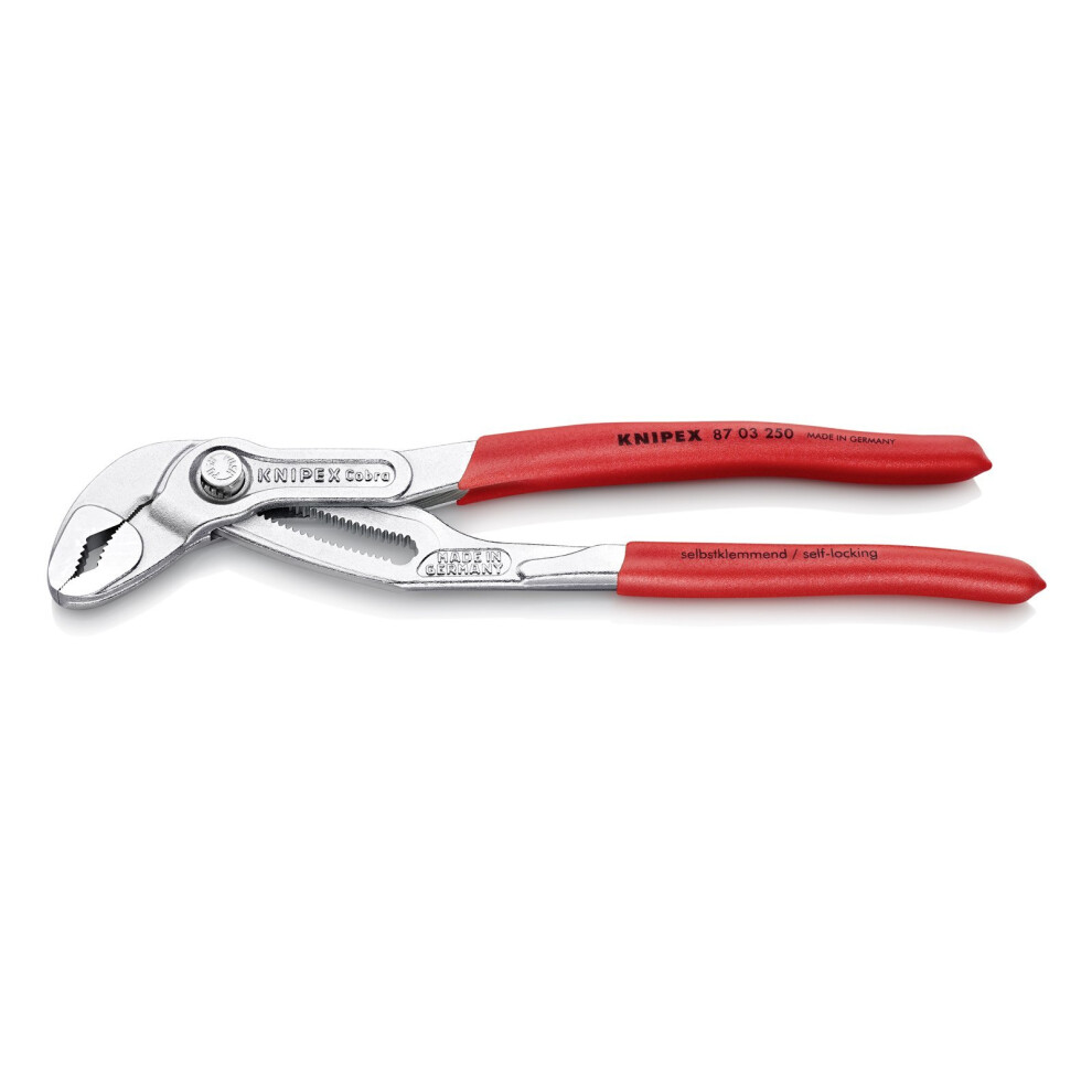 KNIPEX 87 03 250 Cobra, high-tech water pump pliers with fast adjustment, chrome-plated, 250 mm