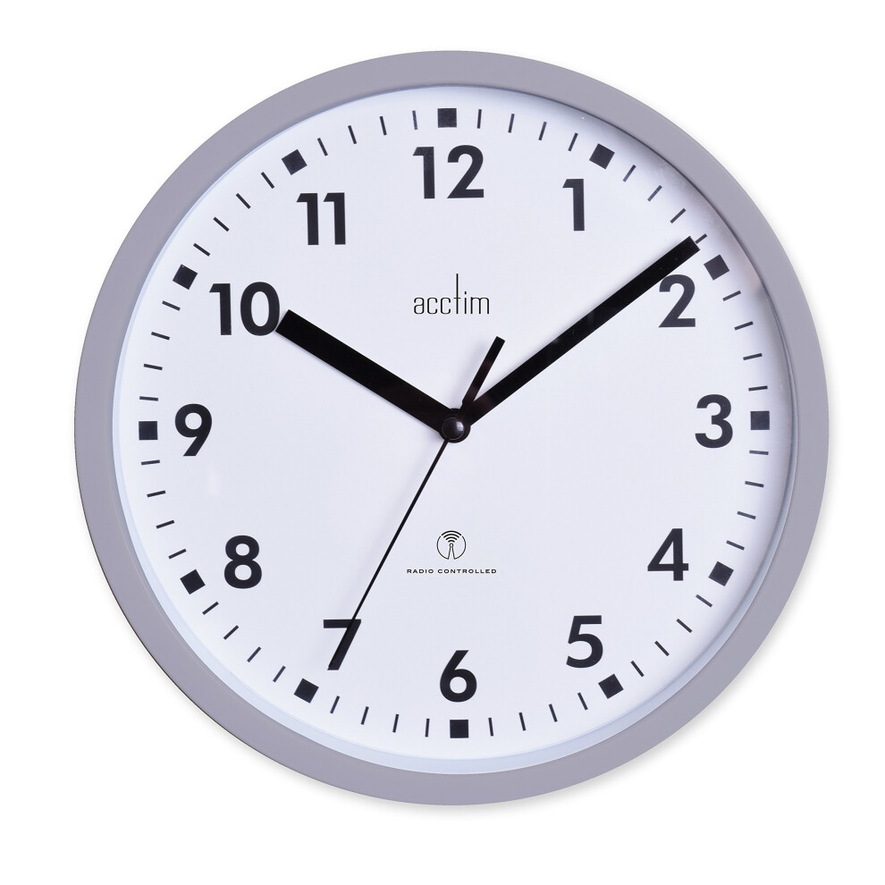 Acctim 74667 Nardo 20cm Radio Controlled Grey Wall Clock