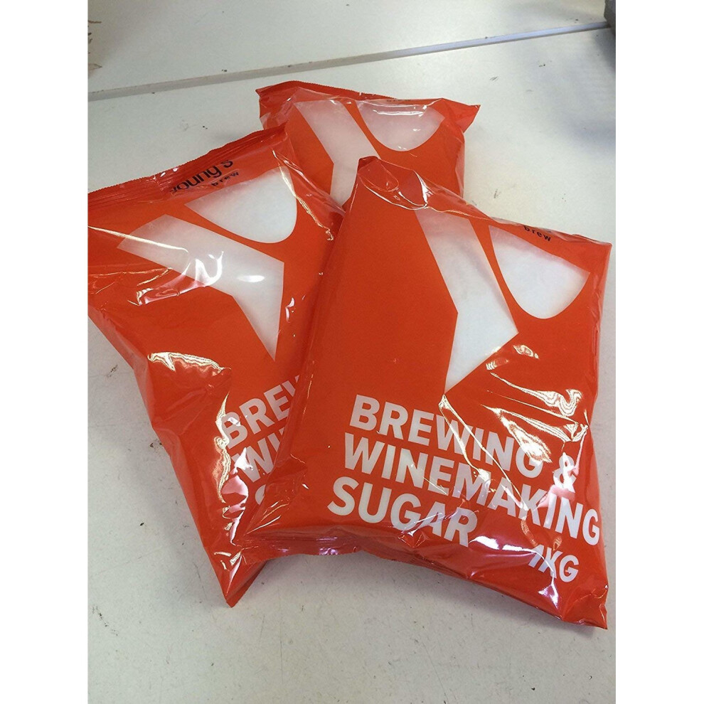 Youngs 3 kg Home Brew & Winemaking Sugar - Ferments Easier, Higher Yields, Cleaner Flavour (3 Bags Total)