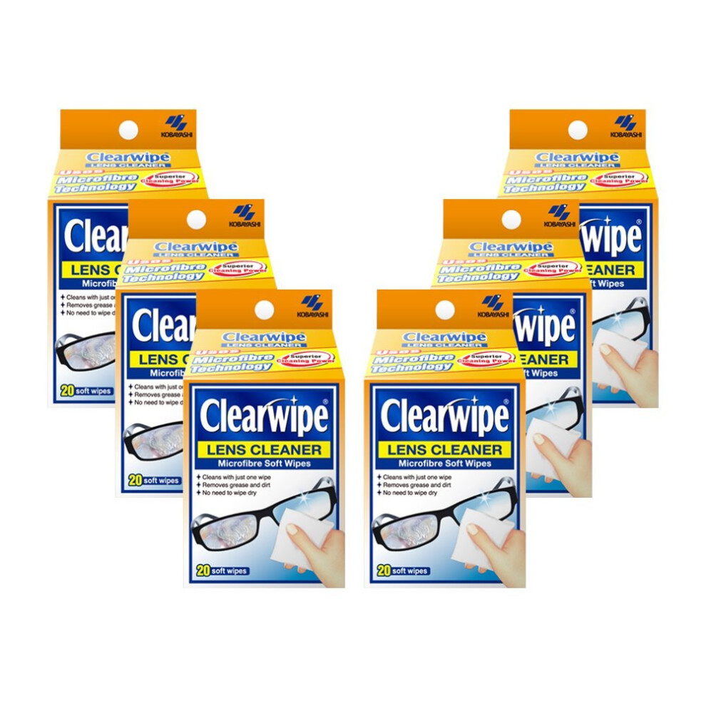 ClearWipes Lens Cleaners 6 x 20 pack