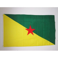 AZ FLAG FRENCH GUIANA FLAG 3' x 5' - FRENCH REGION OF GUYANE FRANÇAISE FLAGS 90 x 150 cm - BANNER 3x5 ft
