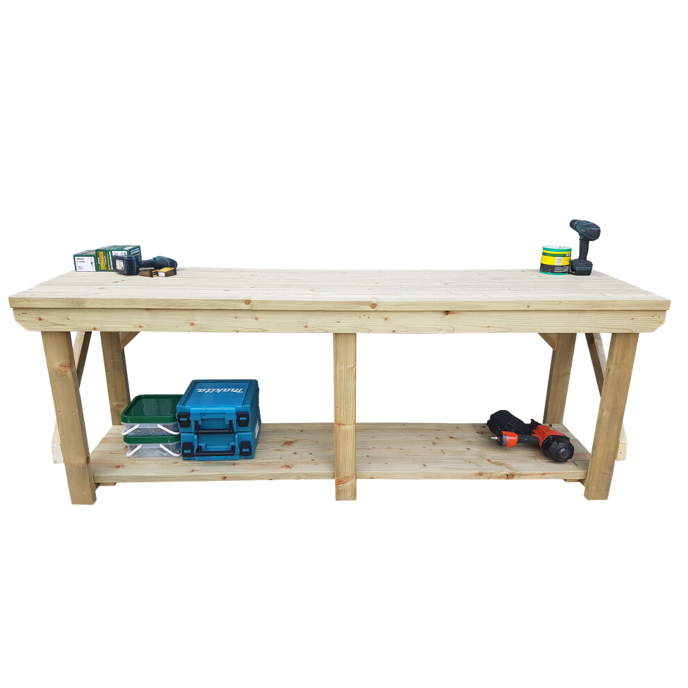 (10ft, Standard Legs) Wooden Workbench Indoor/Outdoor Handmade