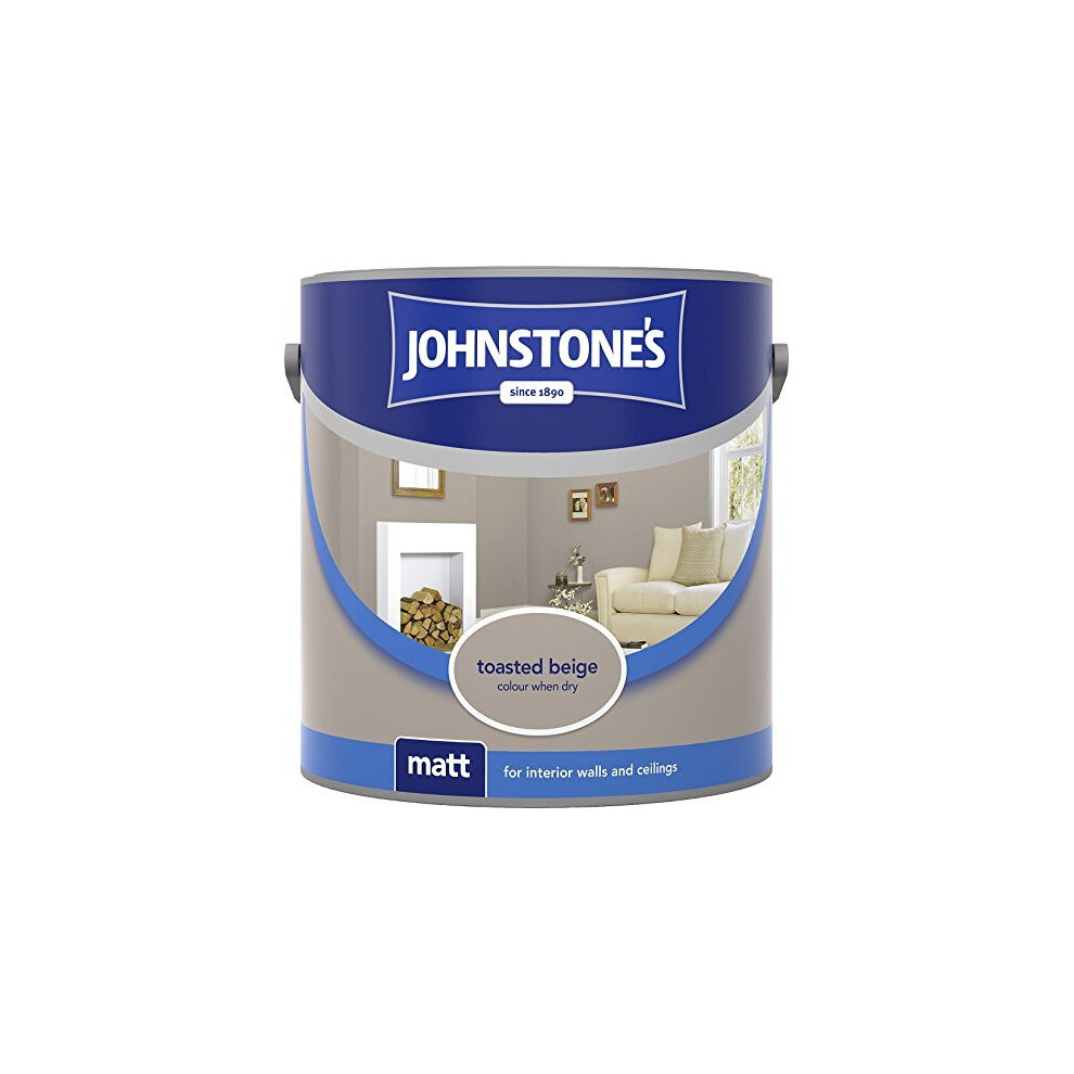 (Toasted Beige, 2.5L) Johnstone's Matt Emulsion | Matt Wall Paint