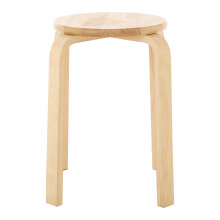 Rustic Tropical Hevea Wood Stacking Stool, Stackable Kitchen Stool For Breakfast, Durable Counter Stool