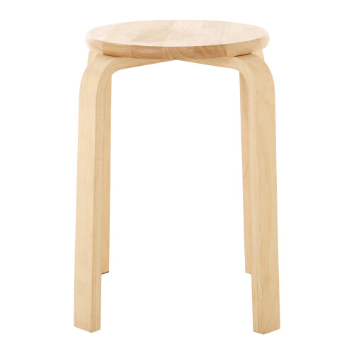 Premier Housewares Rustic Tropical Hevea Wood Stacking Stool, Stackable Kitchen Stool For Breakfast, Durable Counter Stool