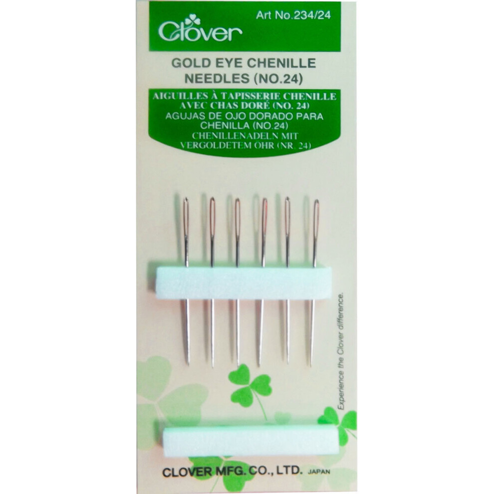 Clover Gold Eye Chenille Needles-Size 24 6/Pkg