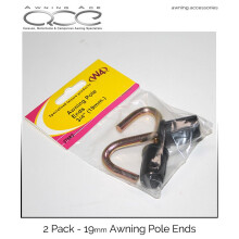 (3/4" (19mm)) Awning Pole Ends Hook Type - Pack of 2
