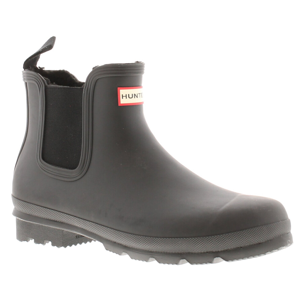 (Black, 10 (Adults')) Hunter Mens Wellies Original Chelsea Boot Slip On black UK Size