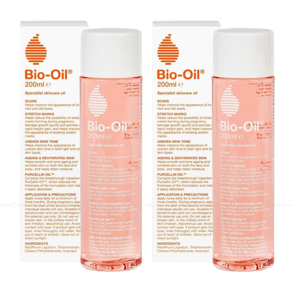 Bio-Oil Skincare Oil Twin Pack 2 x 200ml | Reduce Scars & Stretchmarks