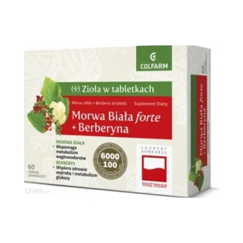 Colfarm Morwa BiaÅa Forte Berberyna 60 tab Mulberry Berberine metabolism