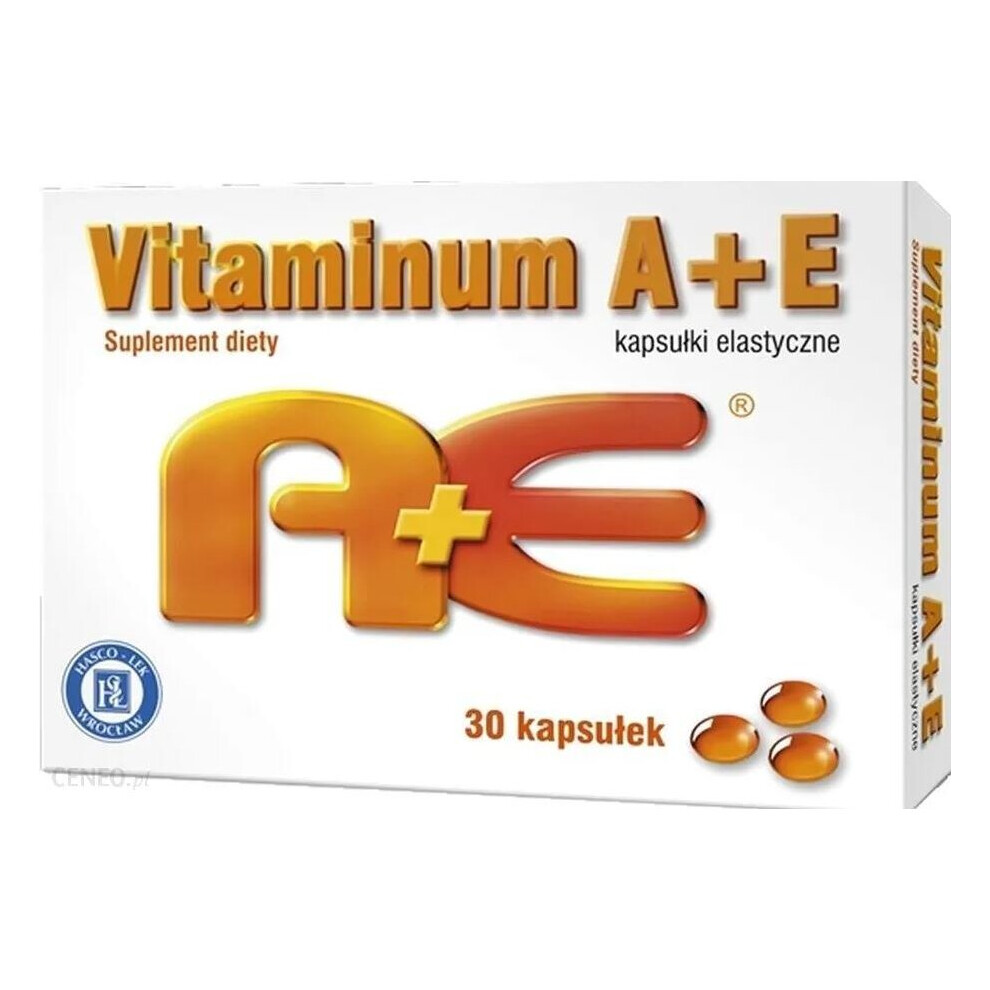 Polskie Suplementy Hasco Vitaminum A + E (2500J.m + 100Mg) 30 Kap Vitamin A E Help Vision Antioxidant