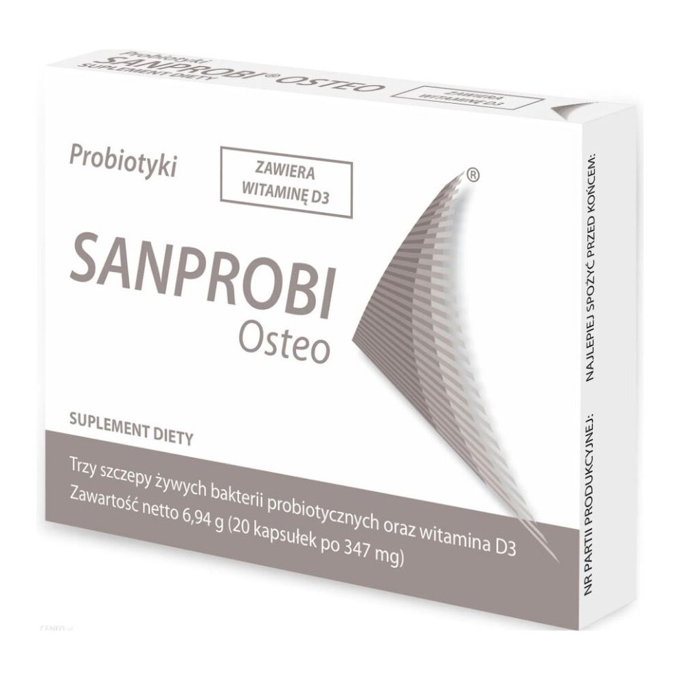 Polskie Suplementy Sanprobi Osteo 20 Kap Bacteria From Lactobacillus & Vitamin D3 Prebiotic Probiotic