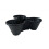6 Black Strawberry Trio Planter Flower Pot Stackable Plastic Planter 5