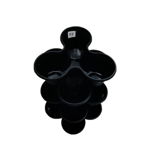 6 Black Strawberry Trio Planter Flower Pot Stackable Plastic Planter 1