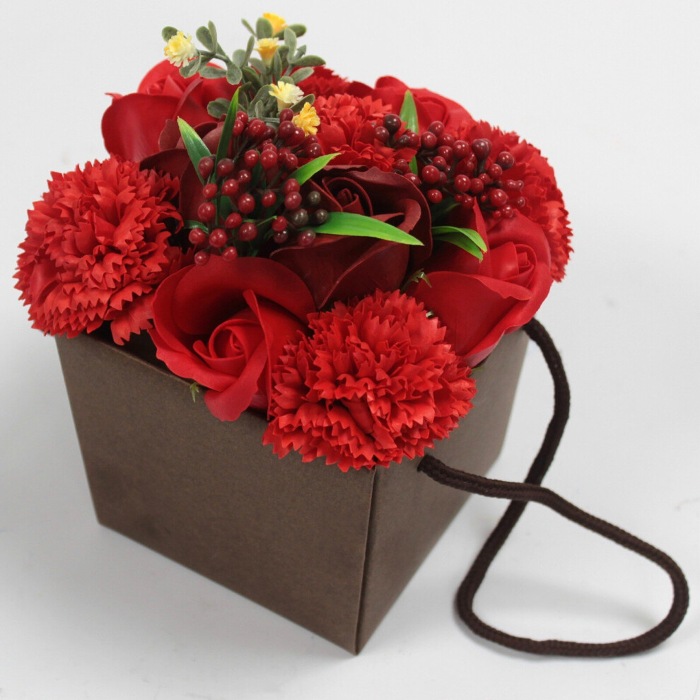 Red Rose & Carnation Soap Flower Bouquet