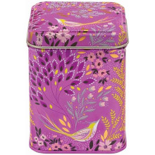 Sara Miller New Havali 100gm Pink Bird and Leaves Square Tin
