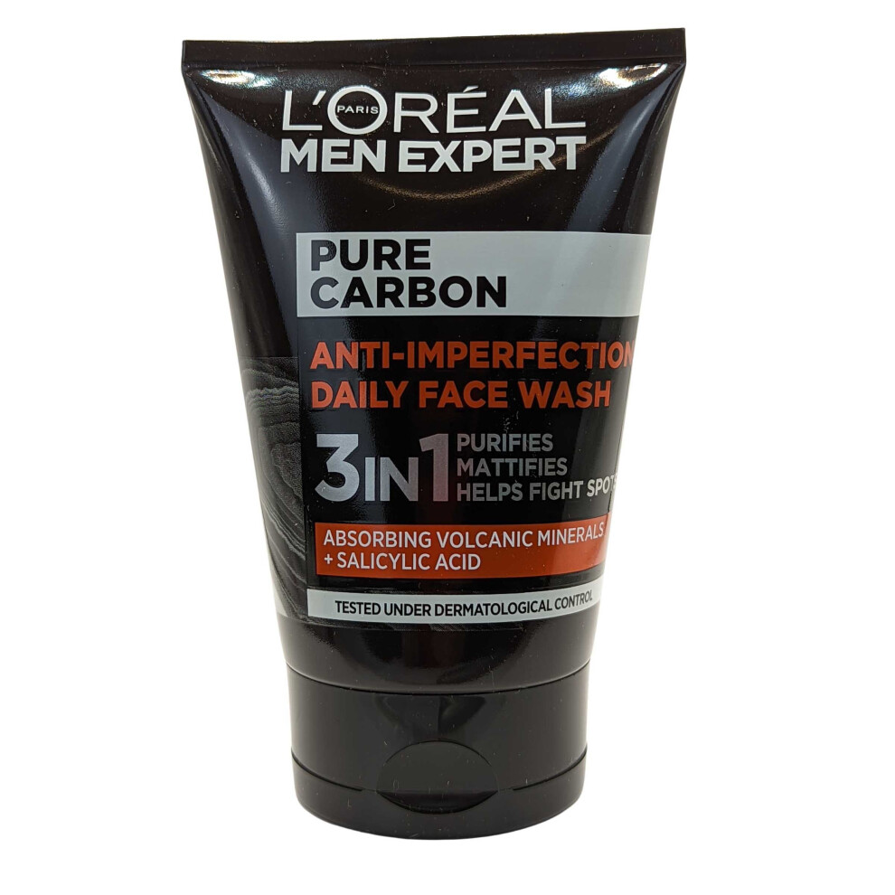 L'Oreal Men Expert By L Oreal 3in1 Anti Imperfection Daily Face Wash 100ml Purifies