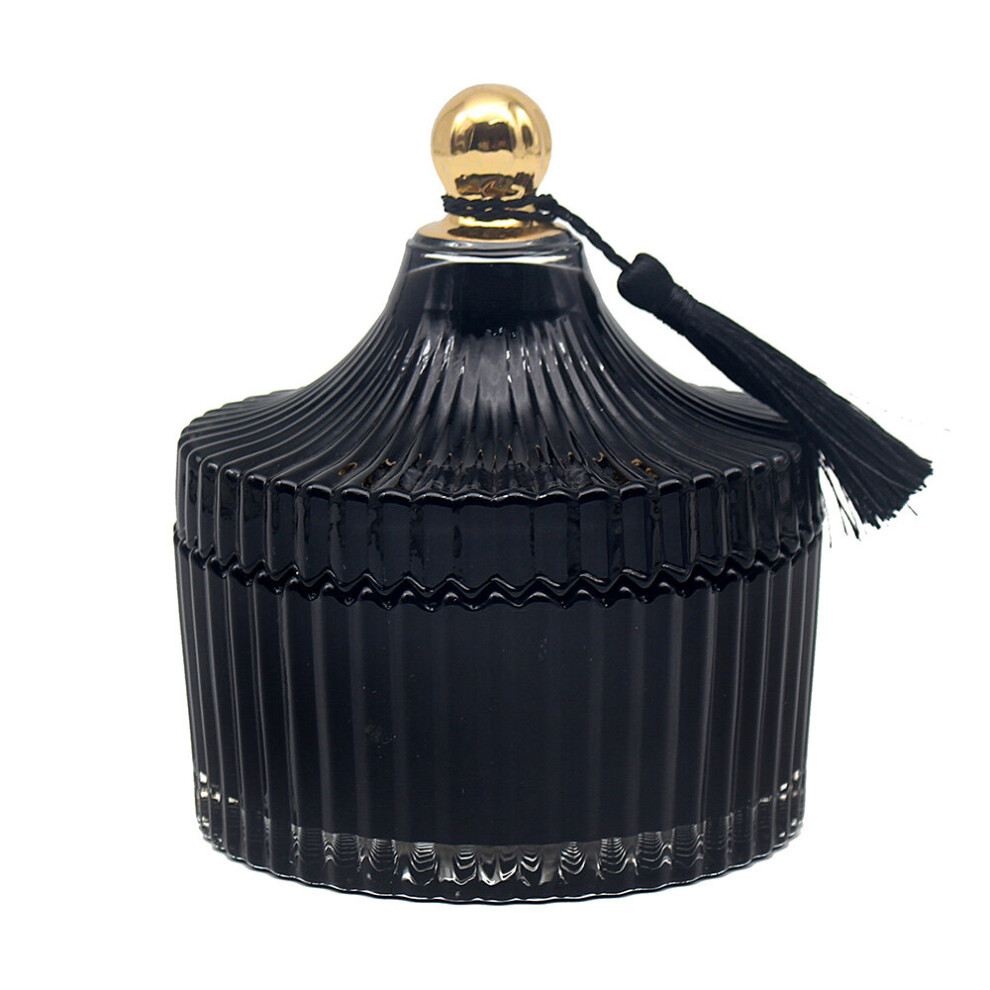 (Pomegranite Noir Candle Jar) Desire Boutique Glass Lidded Candle Jar 25H Burn