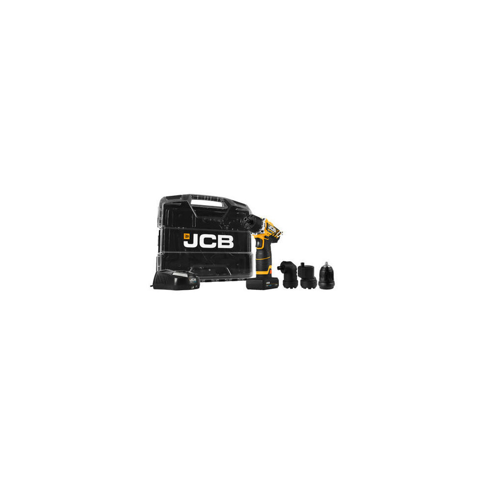 JCB 12V 4 IN 1 DRILL DRIVER 2.0AH LITHIUM-ION BATTERIES IN W-BOXX 102 POWER TOOL CASE : 21-12TPK2-WB-2