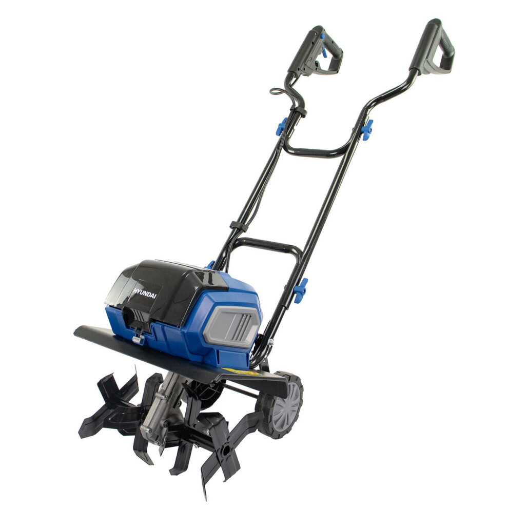 Hyundai 2x 20v (40V) Cordless Garden Tiller, 360mm Width, 220mm Depth, Brushless Motor, Li-Ion Batteries : HY2198