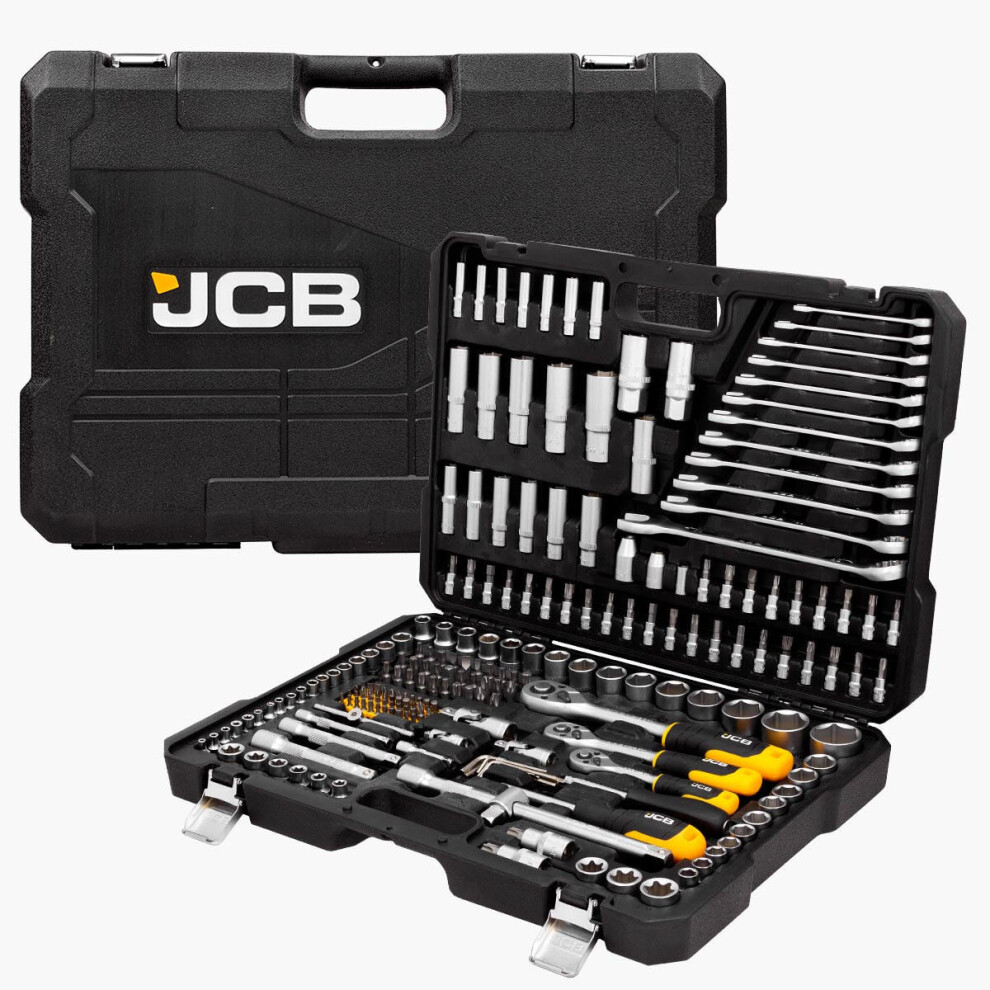 JCB 216 Piece Socket and Bit Set, Chrome Vanadium Steel : JCB-38841