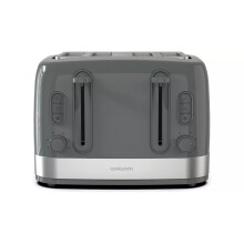 Illuminated 4 Slice Toaster Cool Touch And Crumb Tray - Stone Grey