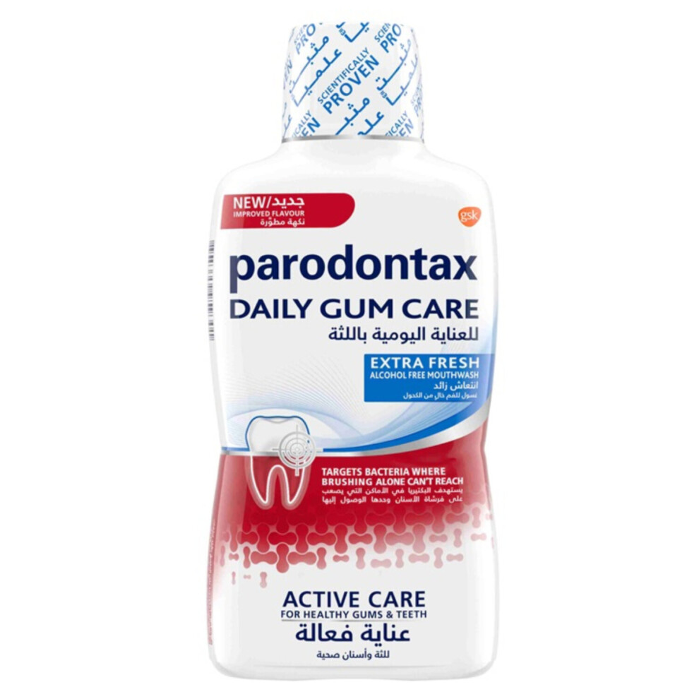 Parodontax Mouthwash Daily Gum Care Fresh Mint - Effective Gum Health, Fresh Breath, Complete Oral Care 500ml