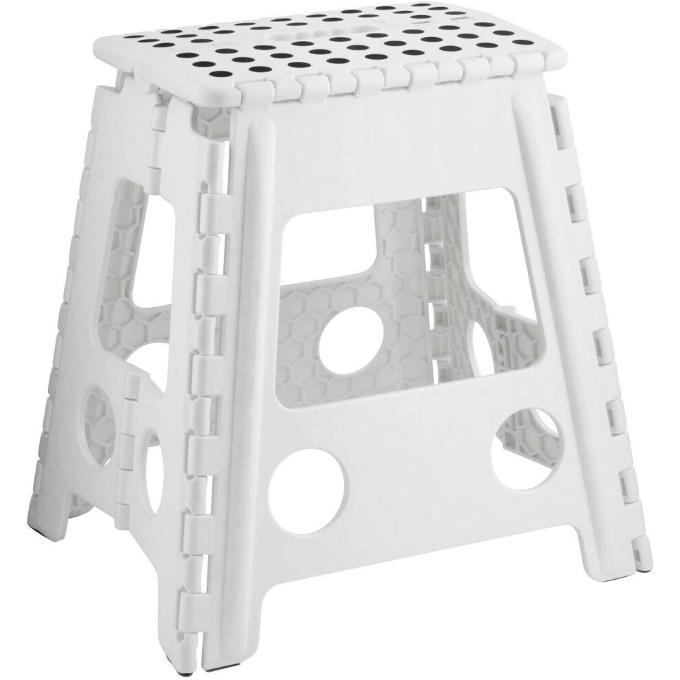 (White, Large) Mantraraj Folding Step Stool Lightweight Foldable Step Stool For Adults And Kids Great For Kitchen, Bathroom And Bedroom 5060913149376