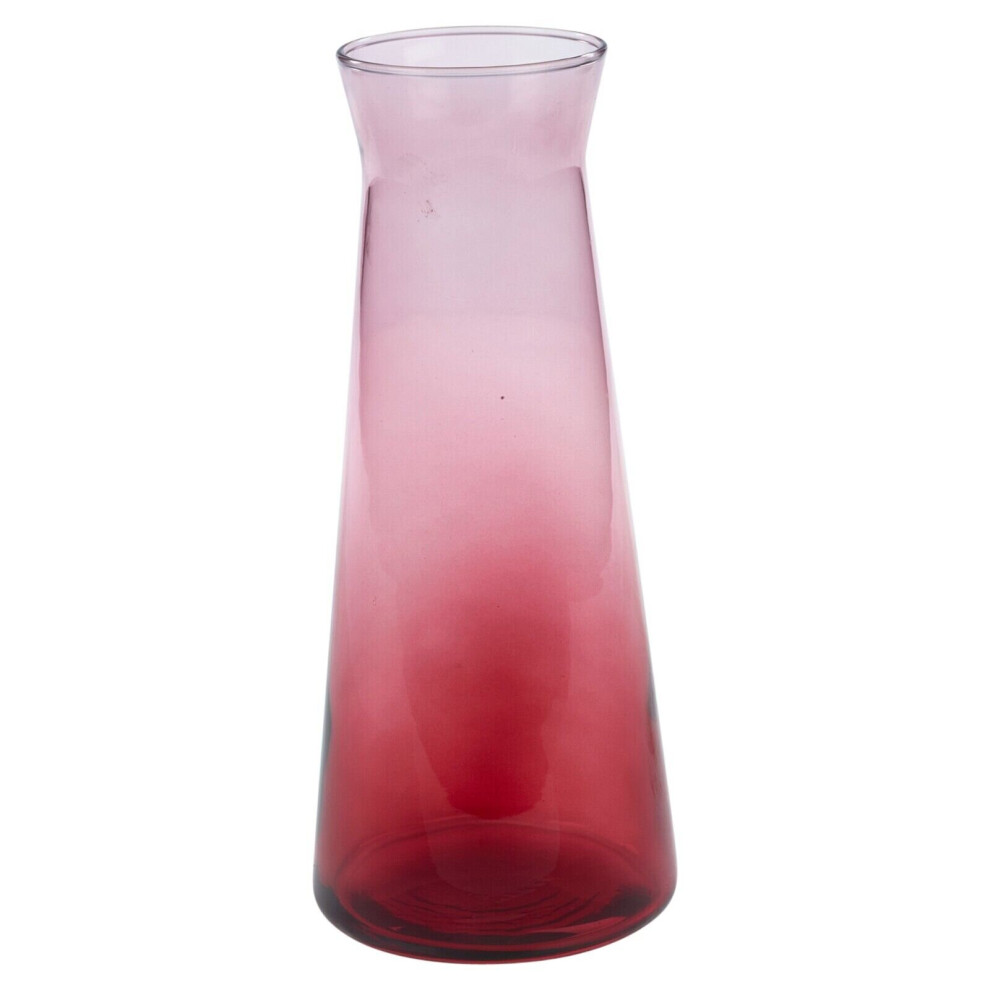 (Red) 1.145L 25cm Coloured Decanter Glass Wine Water Juice Drinking Carafe Jug