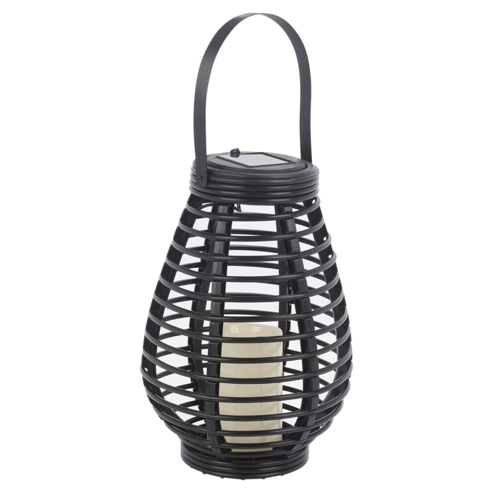 (Cylindrical) Warm White LED Solar Lantern Hanging with Handle Garden Decor