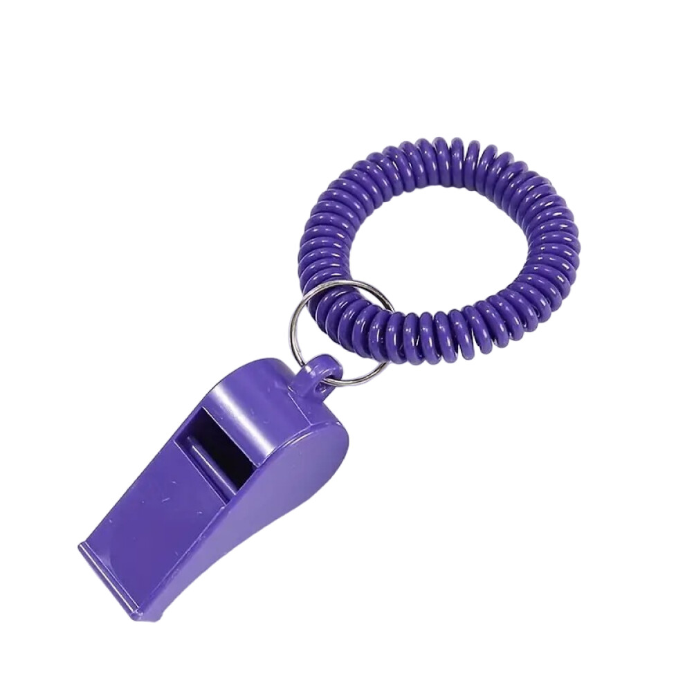 (1 Pcs) Purple Colour Plastic Sports Whistle Loud Football  Referee Keychain Keyring