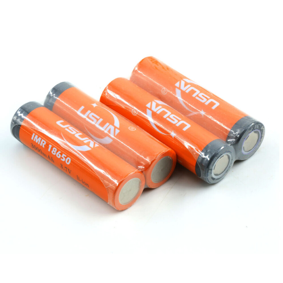 4x 3.7V 3000mAh 18650 Rechargeable Li-ion Battery Flat Top for Flashlight