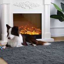 (Grey, 80 x 300 cm (2 ft 6 in x 10 ft)) Large Non Slip Rugs Soft Shaggy Fluffy Runner Rug & Bath Door Mats