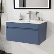 750mm Bathroom Vanity Unit & Basin Wall Hung Cabinet 100% Waterproof Grey