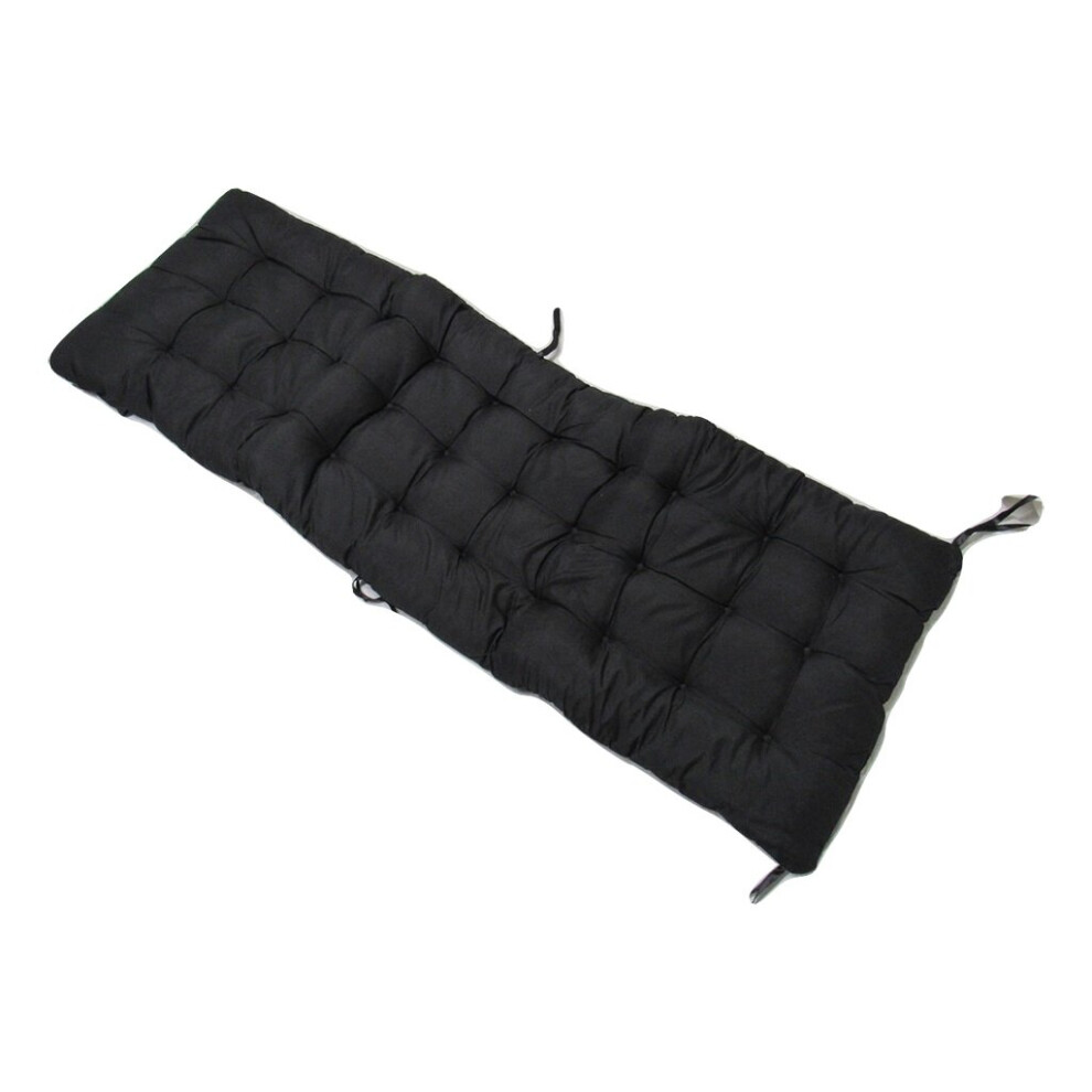 Garden Chair Sun Lounger Cushion in Black (Zero Gravity Sunbed Pad)