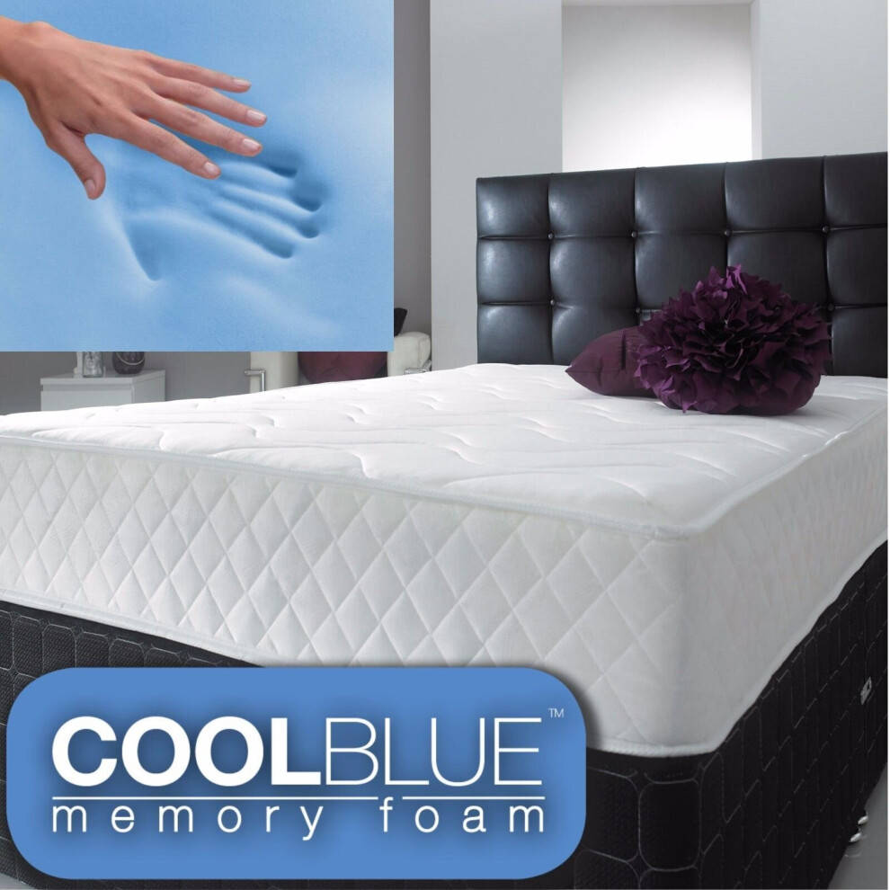 (5FT Kingsize) 10" Luxury Medium Cool Blue Memory Foam Mattress