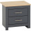Seconique Portland 2 Drawer Bedside Grey Oak Effect 1