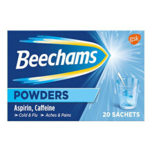Beechams Powders Cold and Flu Relief Aspirin & Caffeine Sachets 10s