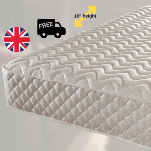 Jumpi (2FT6 Small Single) Luxury 10" Damask Quilted Memory Foam Mattress