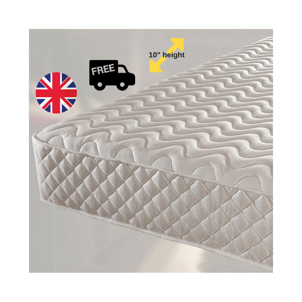 Jumpi (2Ft6 Small Single) Luxury 10" Damask Quilted Memory Foam Mattress