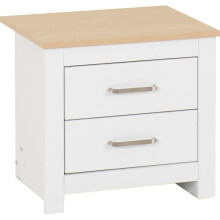 Portland 2 Drawer Bedside White Oak Effect