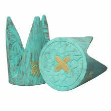 (Turquoise) Stool Set of 2 Interlocking Tribal Tables