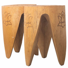 (Natural) Stool Set of 2 Interlocking Tribal Tables